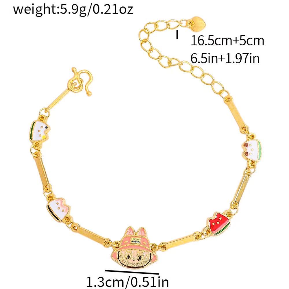Exquisite gold Labubu cloth bracelet