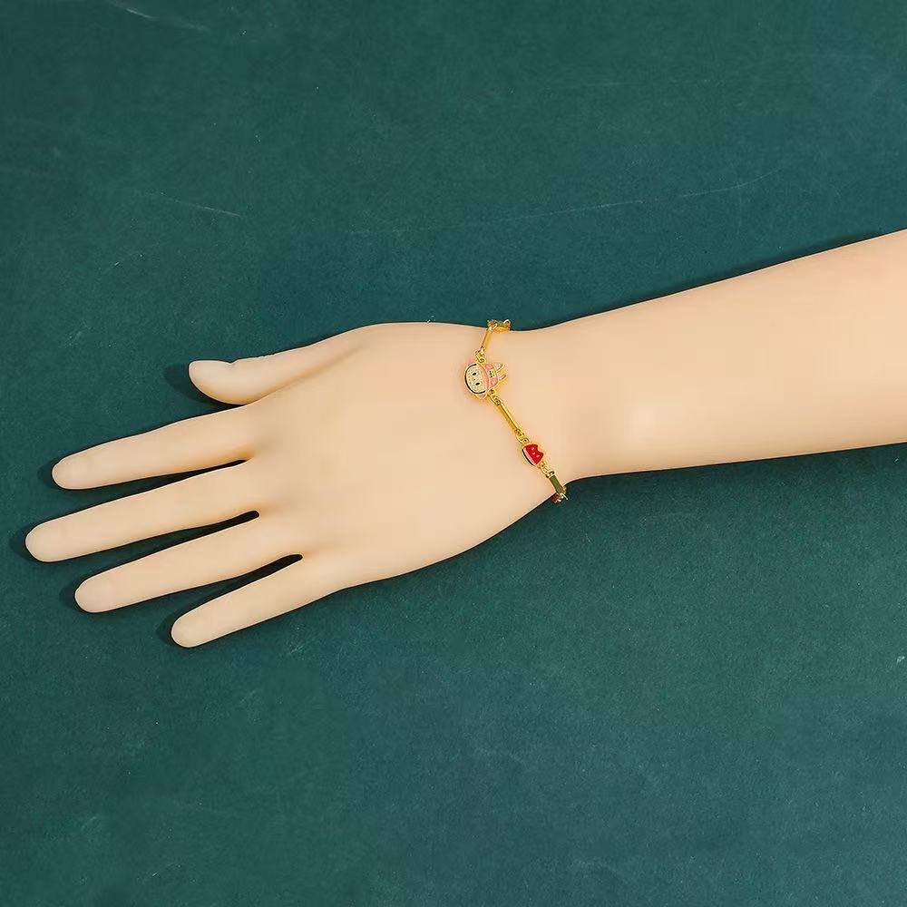 Exquisite gold Labubu cloth bracelet