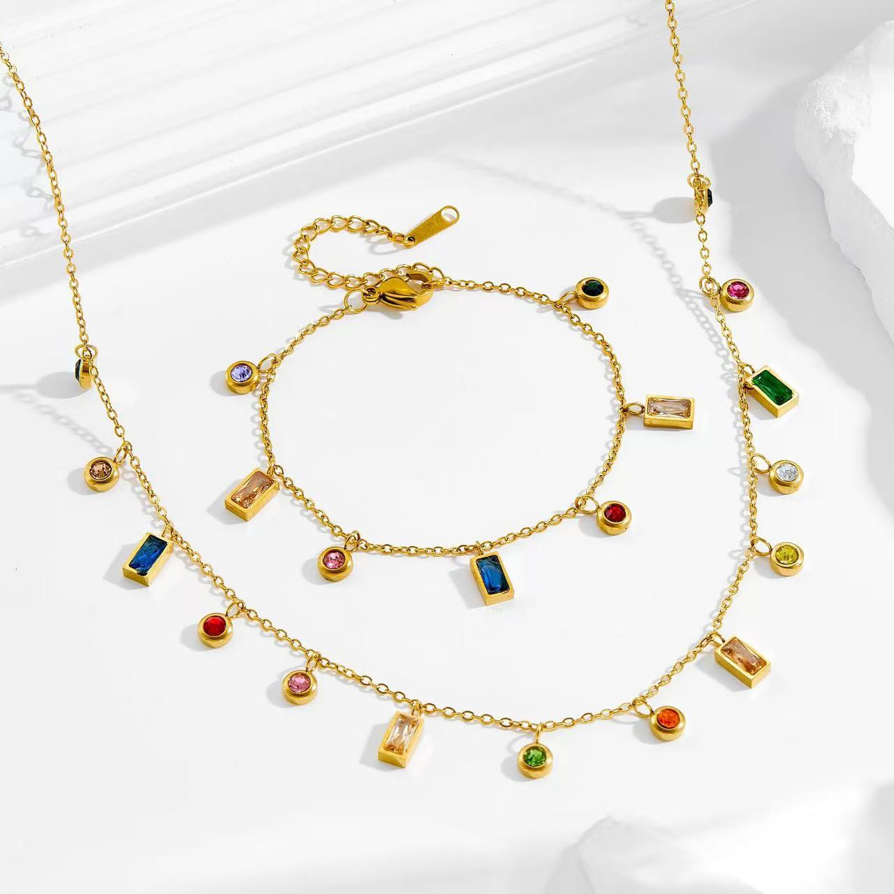 multiple colored zircon jewelry sets