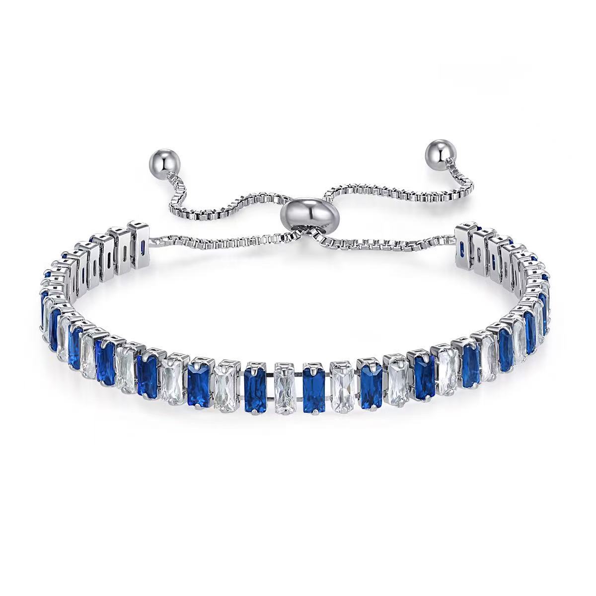 colored zircon bracelet in Europe and America can be pulled and plated with platinum