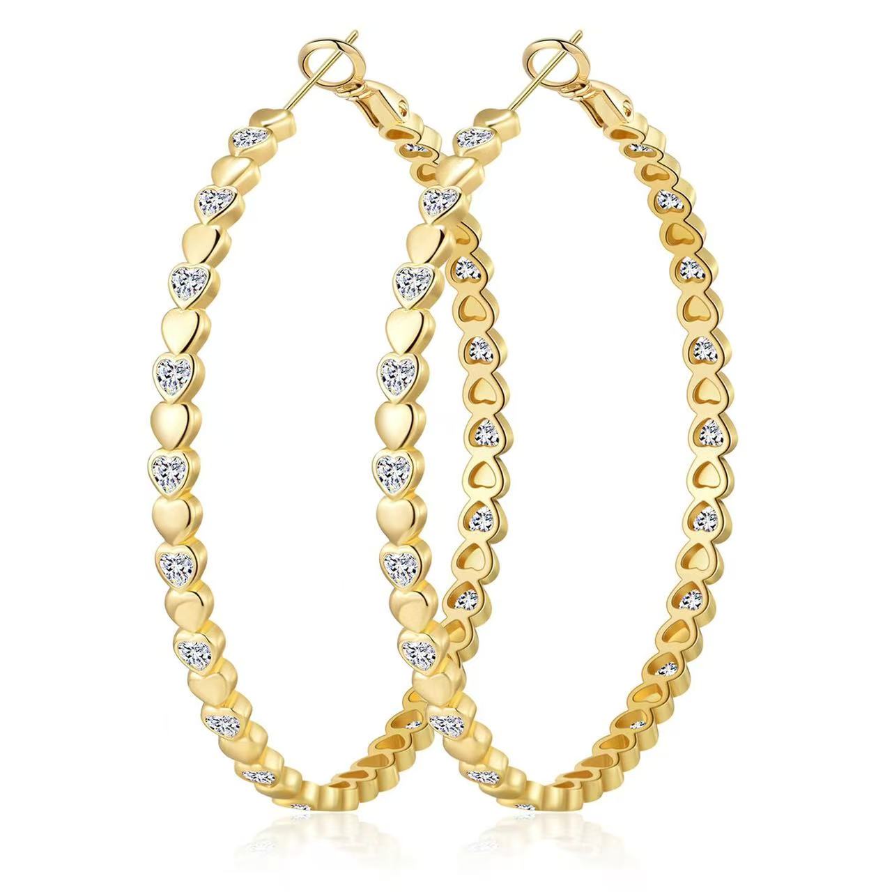 border heart-shaped earrings