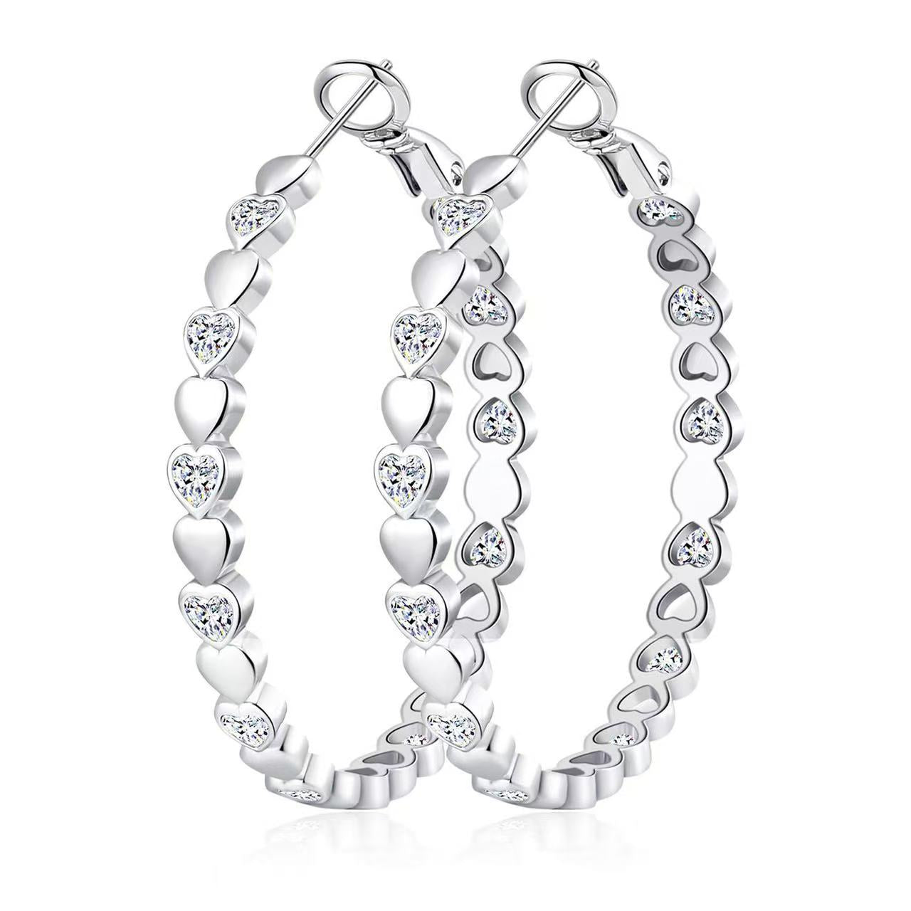 border heart-shaped earrings