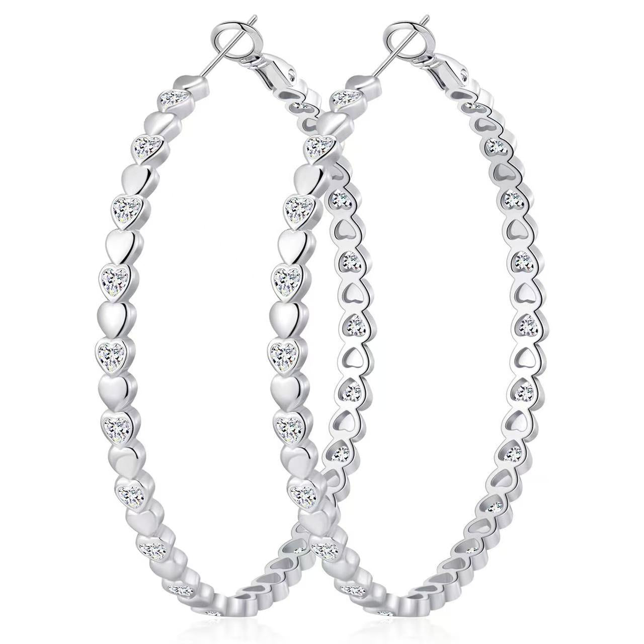 border heart-shaped earrings