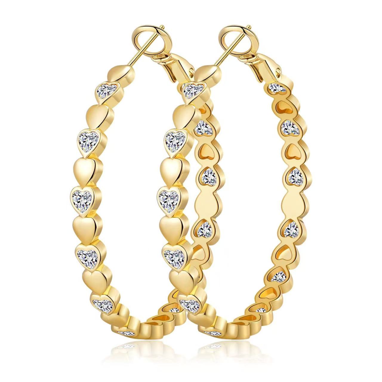 border heart-shaped earrings