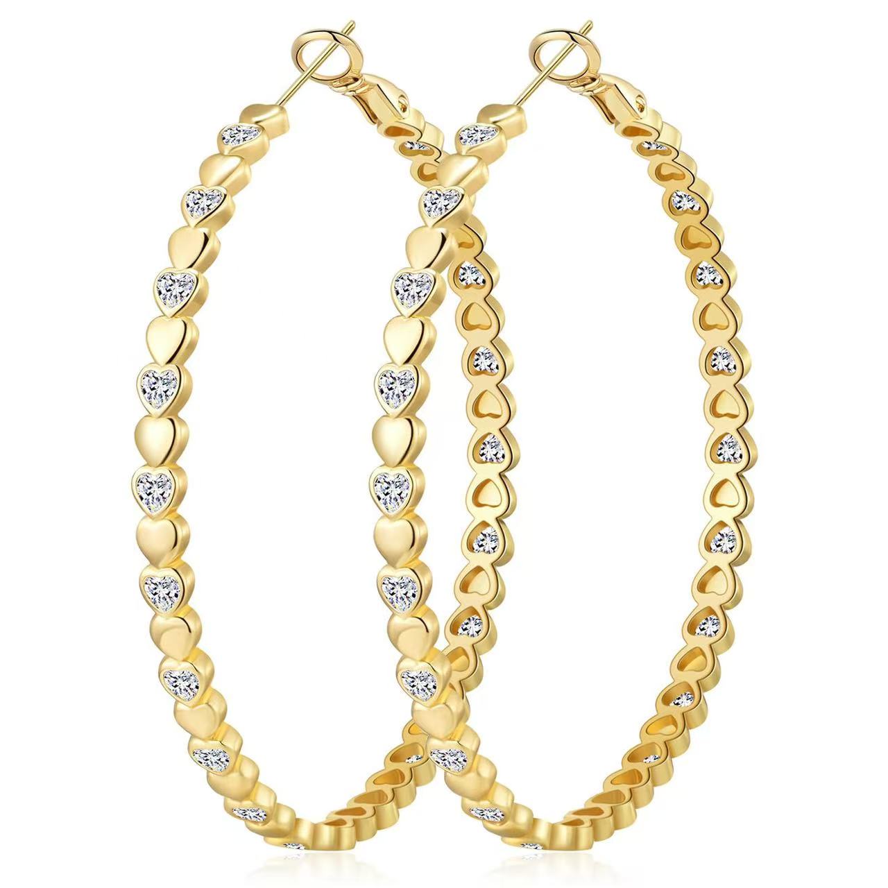border heart-shaped earrings