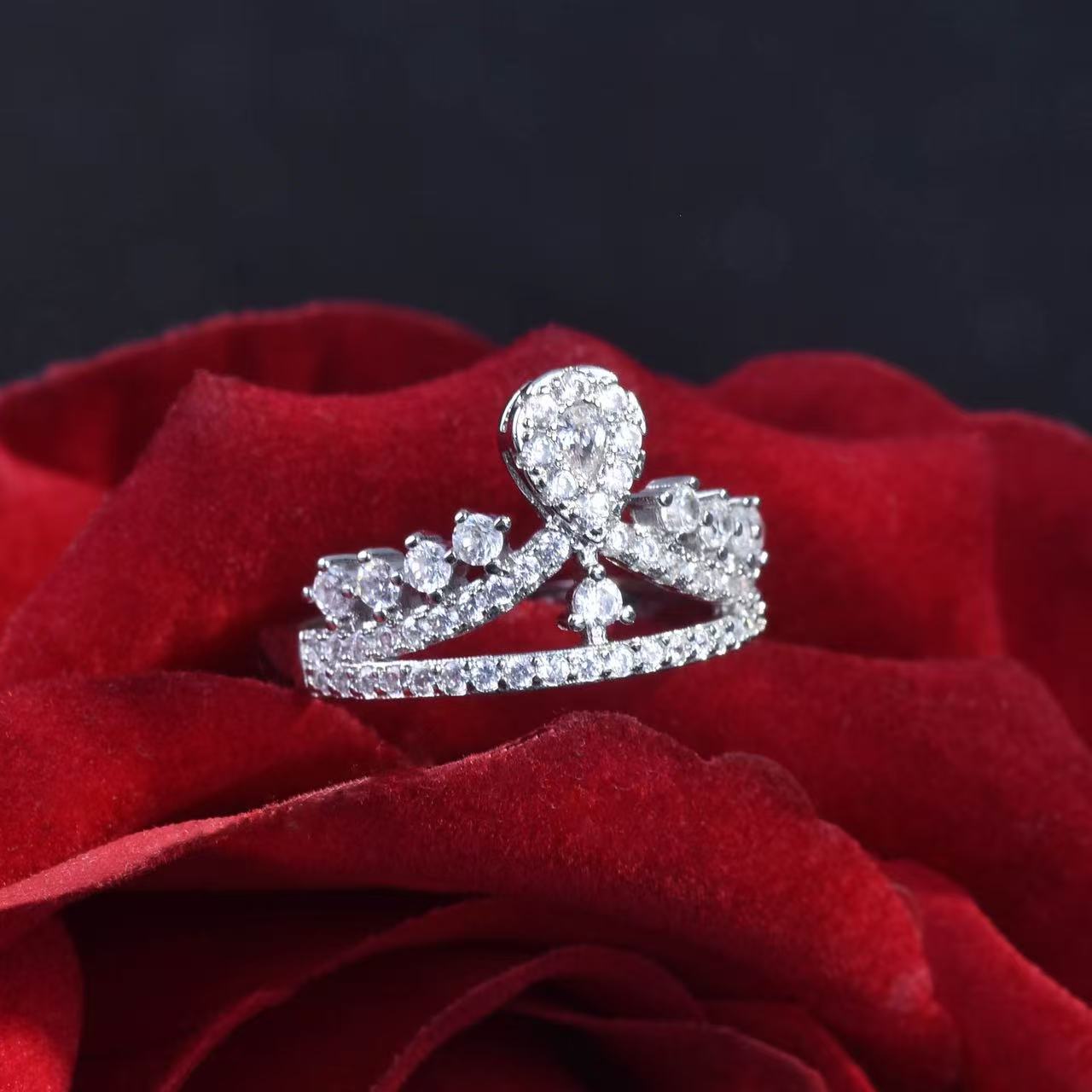micro inlaid diamond ring for women