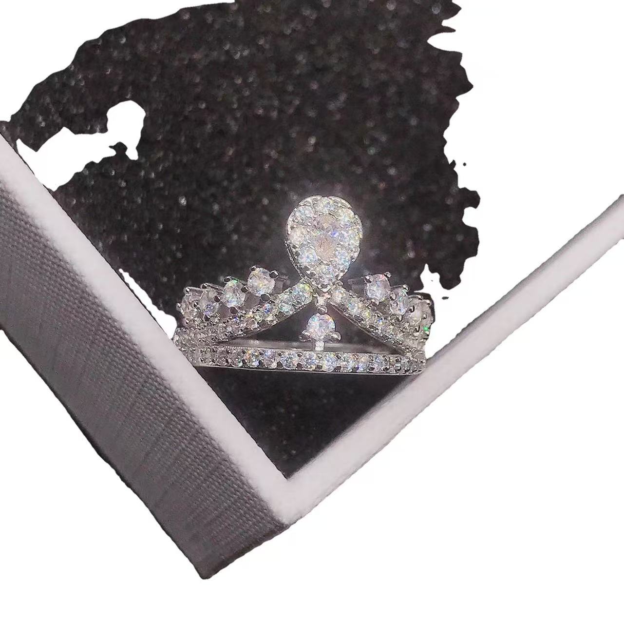 micro inlaid diamond ring for women