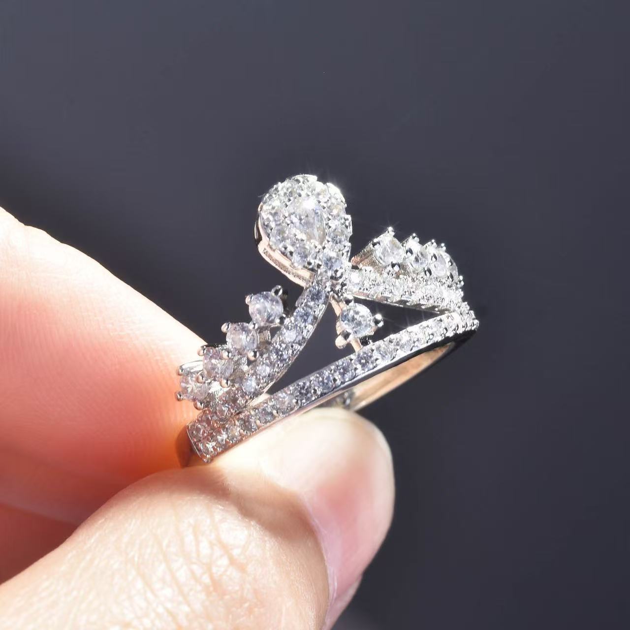 micro inlaid diamond ring for women