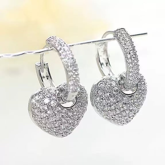 full diamond temperament earrings