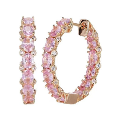 Royal French light luxury design with diamond studded earrings and earrings