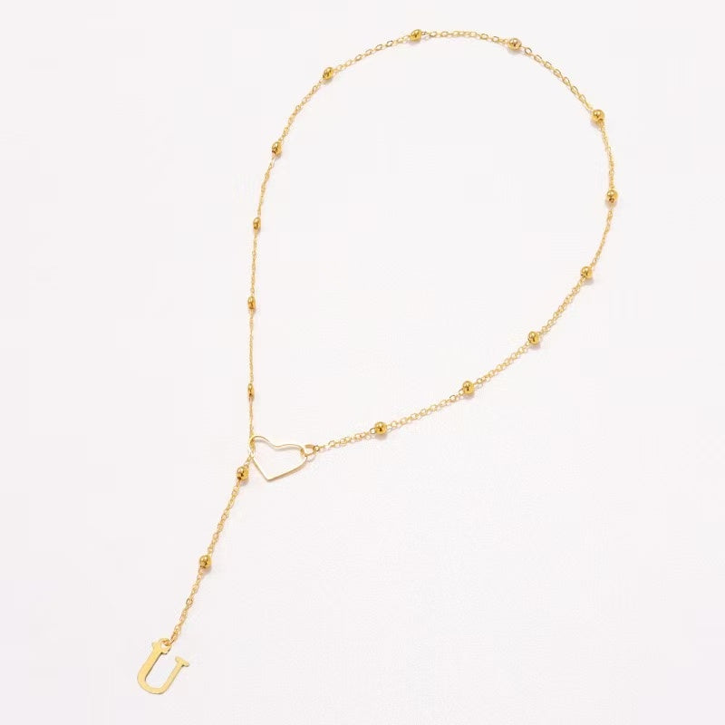 26 Letter Stainless Steel Bead Chain Lock Bone Chain
