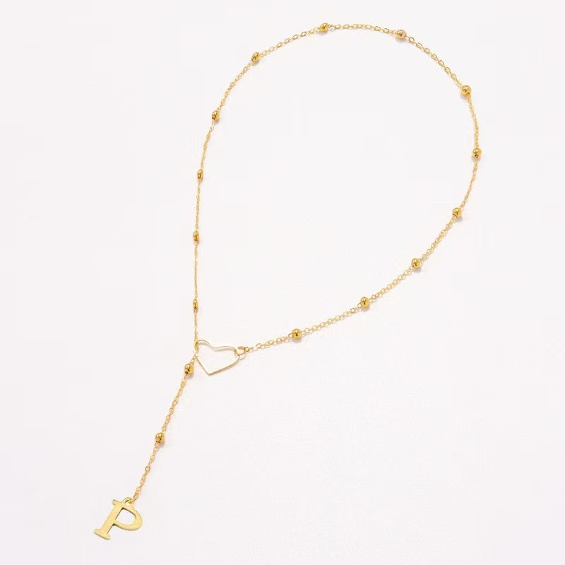 26 Letter Stainless Steel Bead Chain Lock Bone Chain