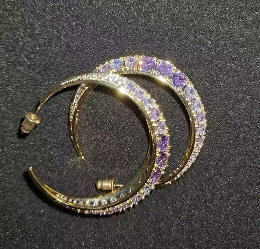 selling C-shaped geometric zircon earrings