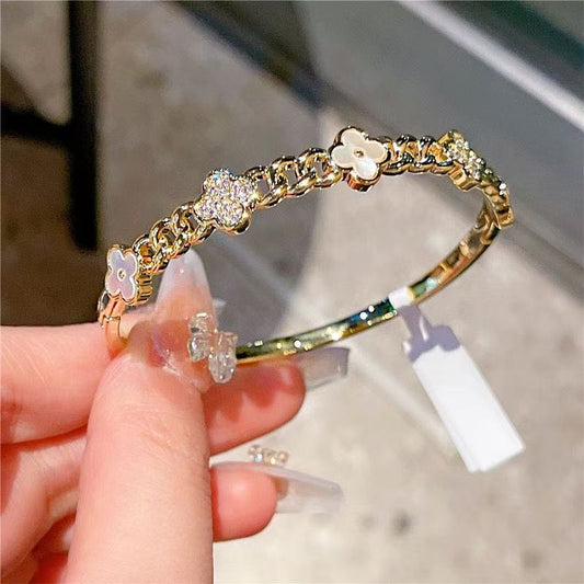 French Sweet Zircon Mother Flower Bracelet