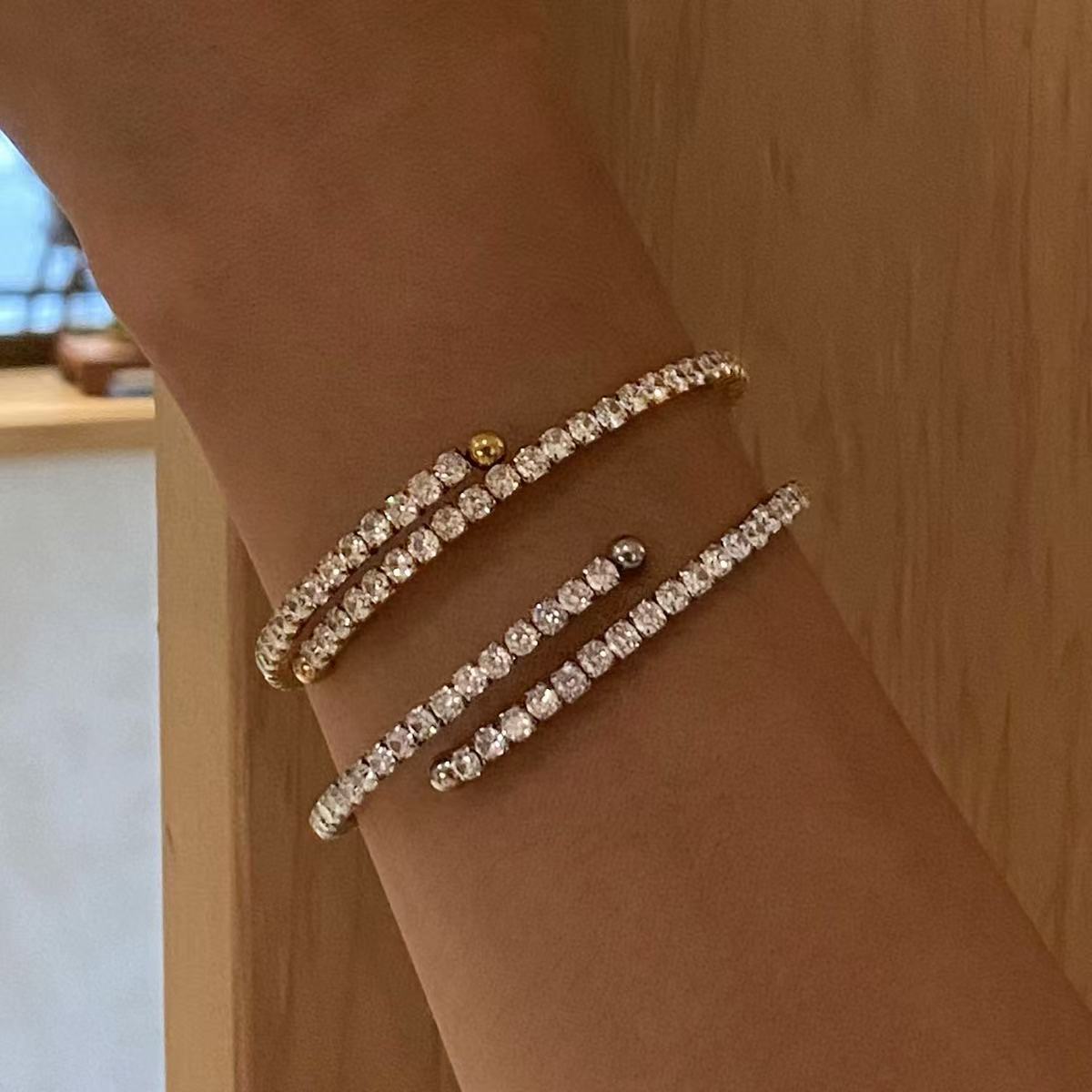stainless steel white zircon full zirconia bracelet
