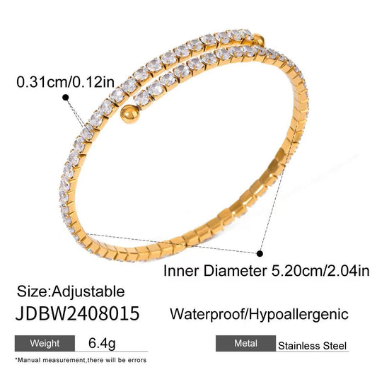 stainless steel white zircon full zirconia bracelet