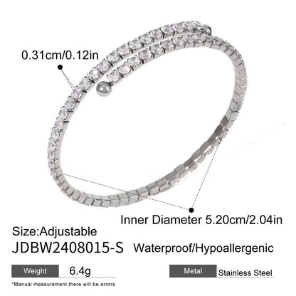 stainless steel white zircon full zirconia bracelet