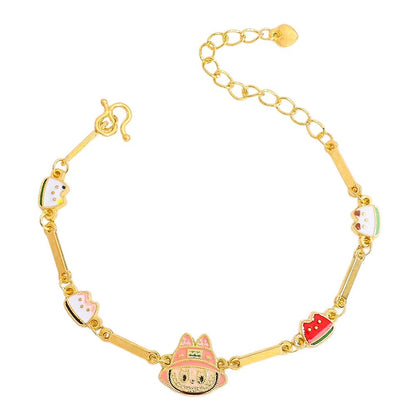 Exquisite gold Labubu cloth bracelet