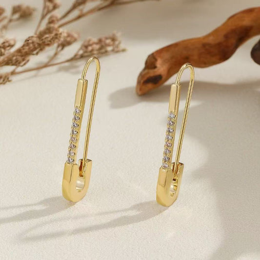 pin clip clip shaped earrings