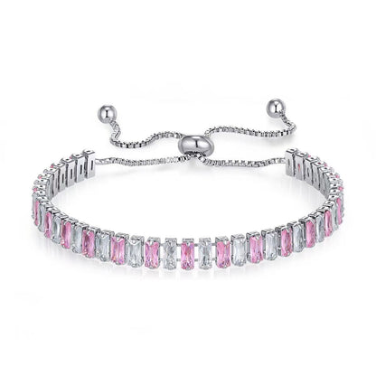 colored zircon bracelet in Europe and America can be pulled and plated with platinum