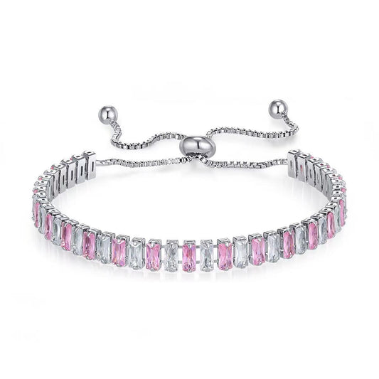 colored zircon bracelet in Europe and America can be pulled and plated with platinum