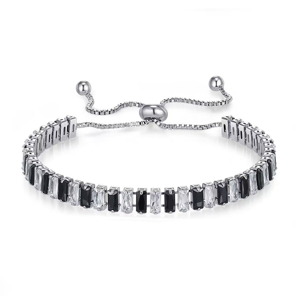 colored zircon bracelet in Europe and America can be pulled and plated with platinum