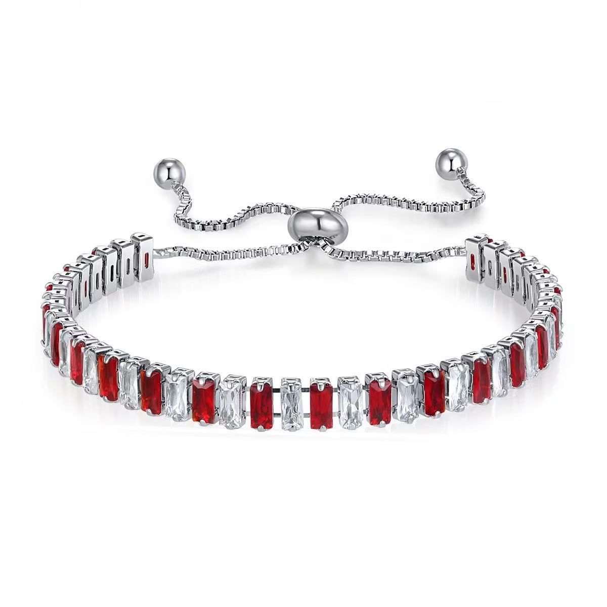 colored zircon bracelet in Europe and America can be pulled and plated with platinum
