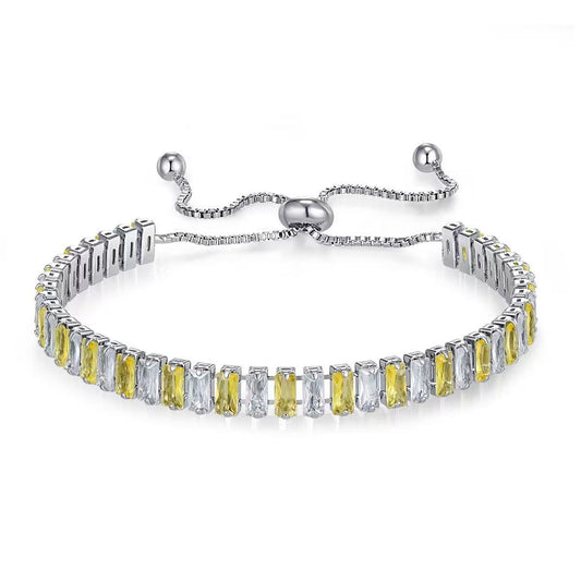 colored zircon bracelet in Europe and America can be pulled and plated with platinum