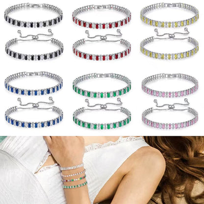 colored zircon bracelet in Europe and America can be pulled and plated with platinum
