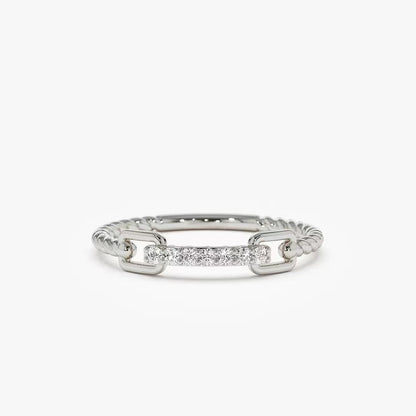 Geometric Line Micro inlaid Zircon Ring