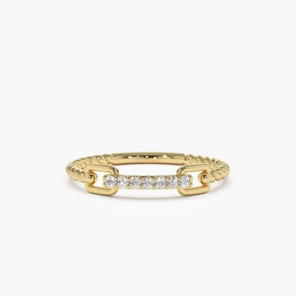 Geometric Line Micro inlaid Zircon Ring