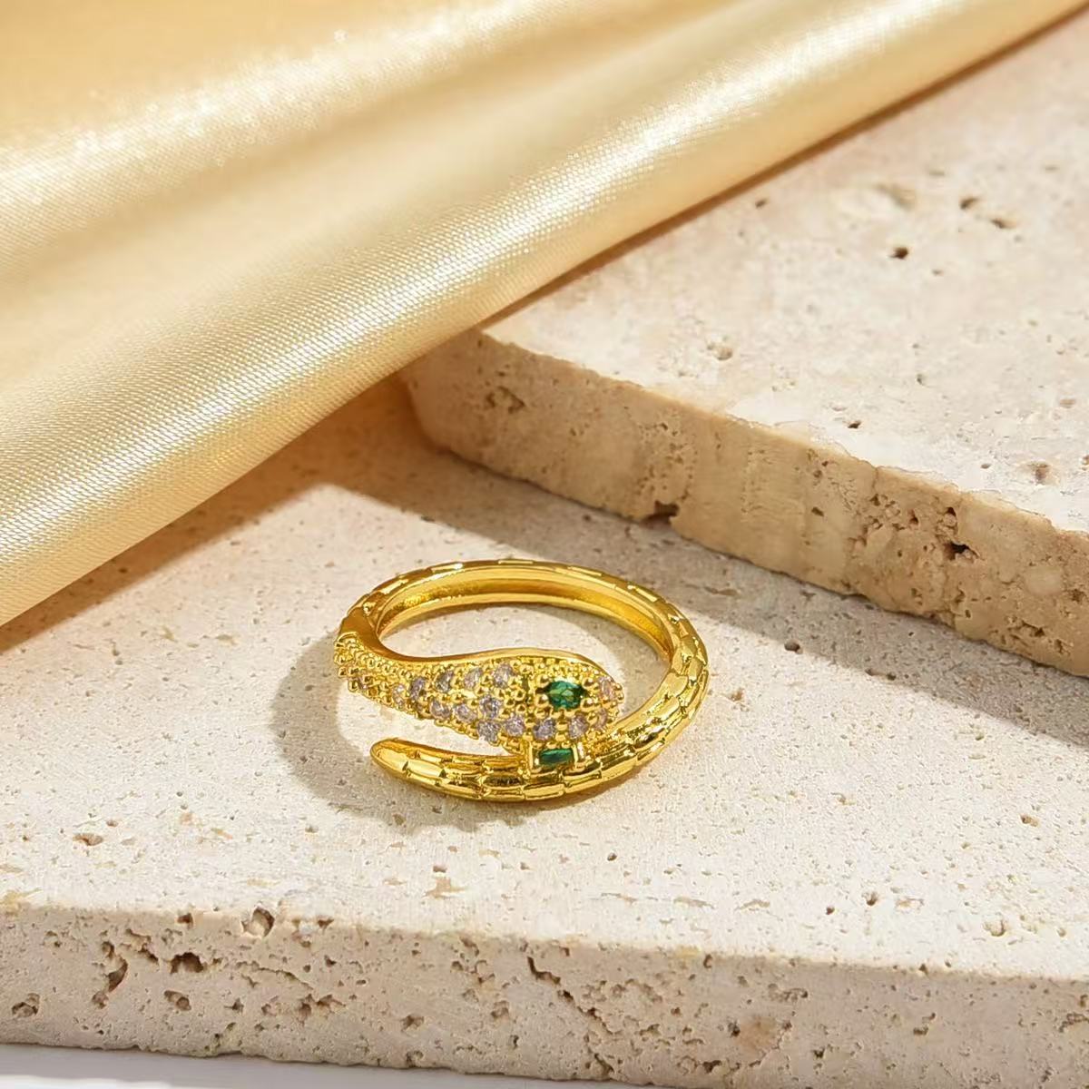 Genuine Gold Plated with Zircon Serpentine Bangle