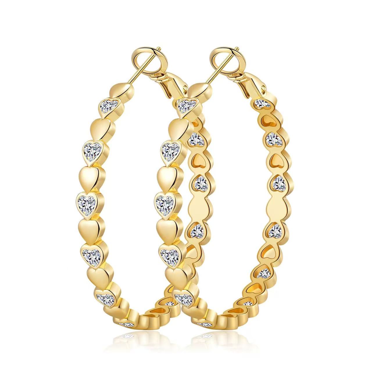 border heart-shaped earrings