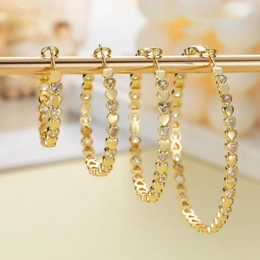 border heart-shaped earrings
