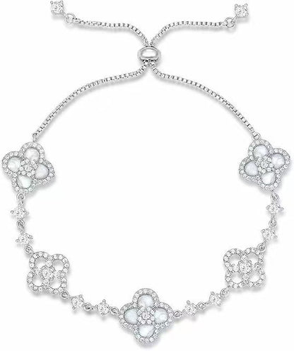 high-quality zircon inlaid lucky clover bracelet