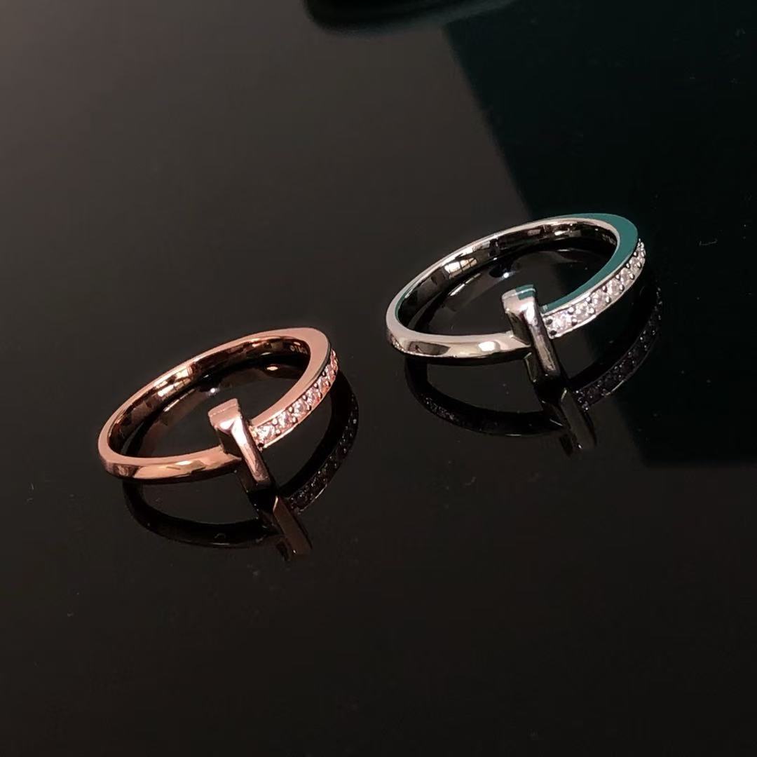 Tiffany double-t half-diamond ring