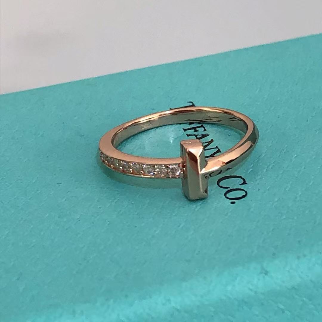 Tiffany double-t half-diamond ring