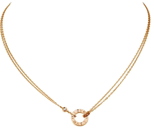Cartier single diamond round pendant necklace