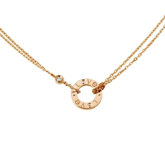 Cartier single diamond round pendant necklace